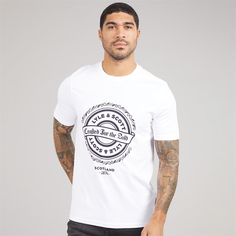 Lyle And Scott Vintage Mens Graphic T-Shirt 626 White