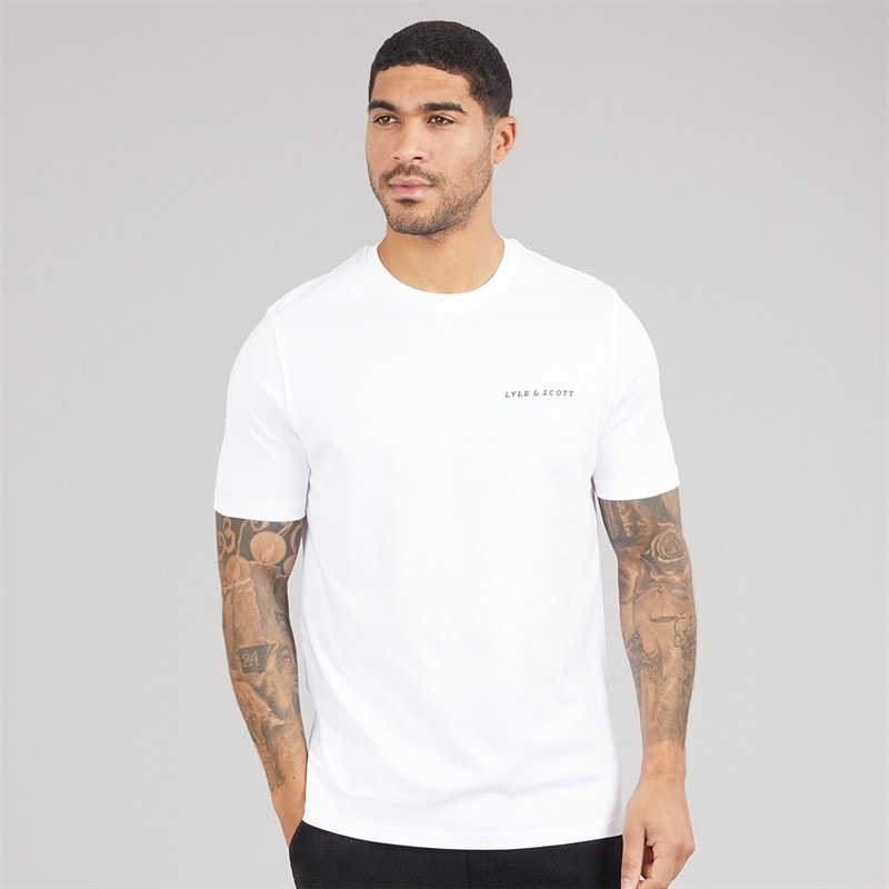 Lyle And Scott Vintage Men Script T-Shirt 626 White - Image 1