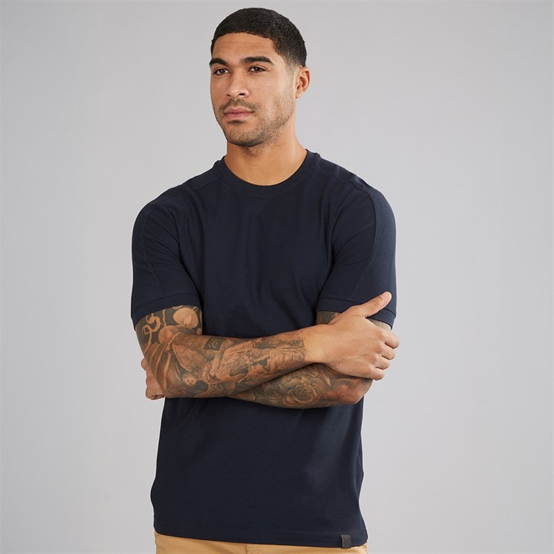 Lyle And Scott Vintage Mens Panelled T-Shirt Z271 Dark Navy