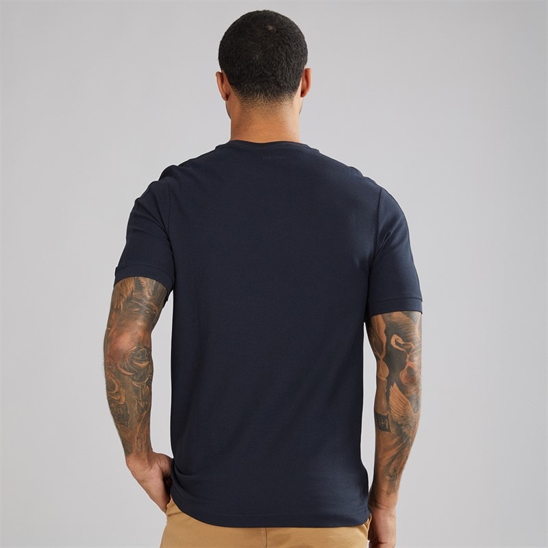 Lyle And Scott Vintage Mens Panelled T-Shirt Z271 Dark Navy - Image 2