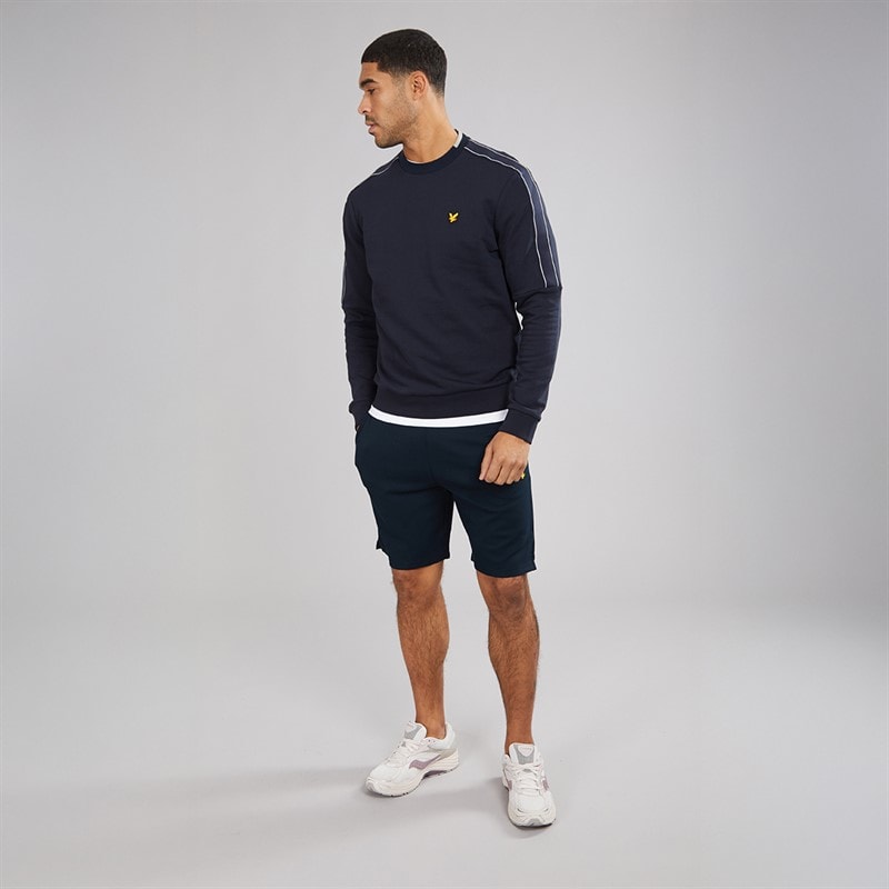 Lyle And Scott Vintage Mens Fly Fleece Shorts Z271 Dark Navy - Image 4