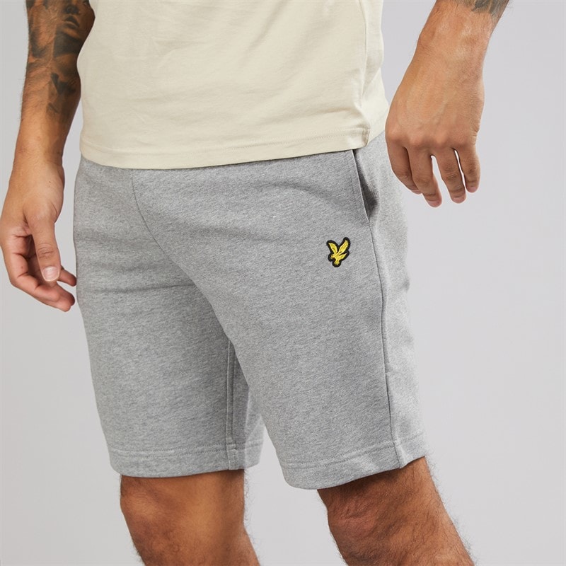 Lyle And Scott Vintage Mens Sweat Shorts T28 Mid Grey Marl - Image 3