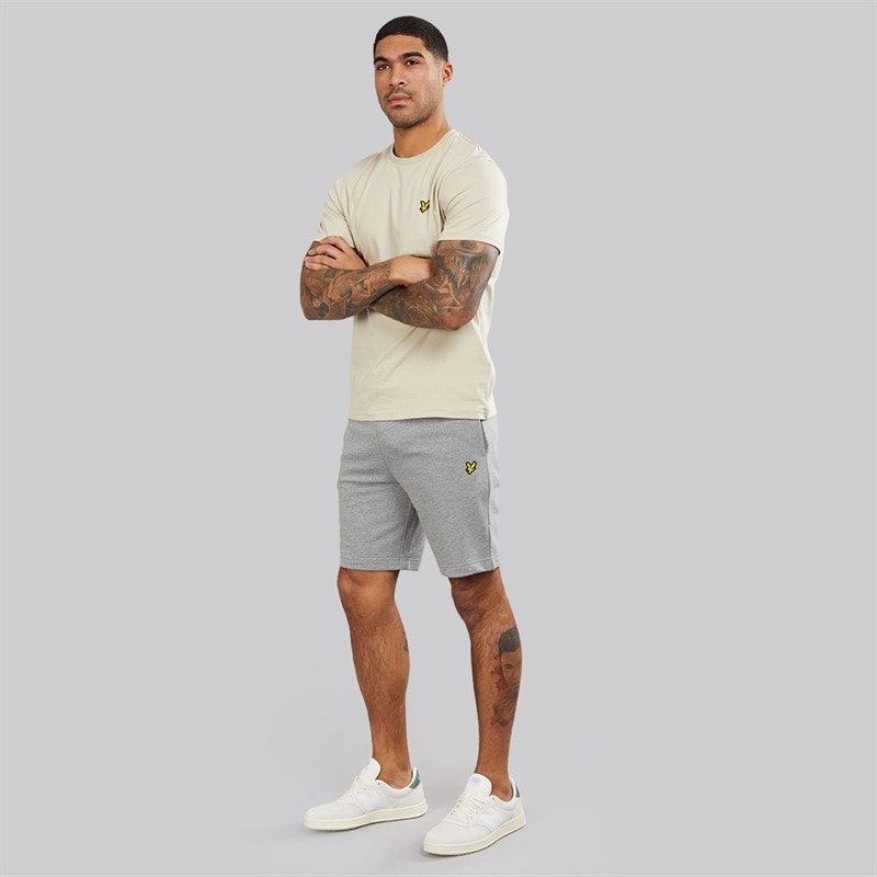 Lyle And Scott Vintage Mens Sweat Shorts T28 Mid Grey Marl - Image 4