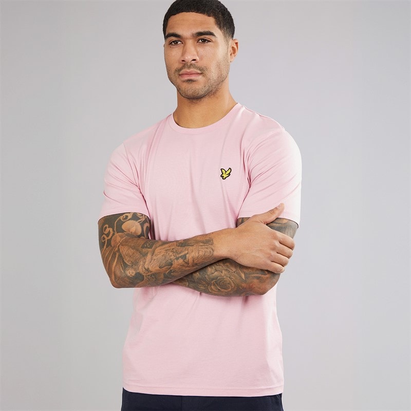 Lyle And Scott Vintage Mens Plain T-Shirt Pink Light - Image 1
