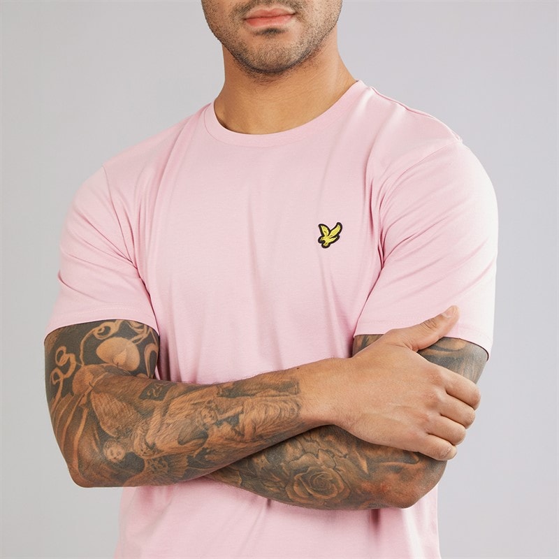 Lyle And Scott Vintage Mens Plain T-Shirt Pink Light - Image 3