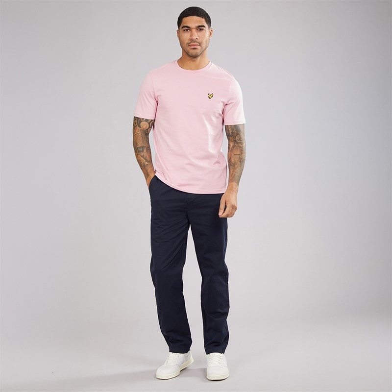 Lyle And Scott Vintage Mens Plain T-Shirt Pink Light - Image 4