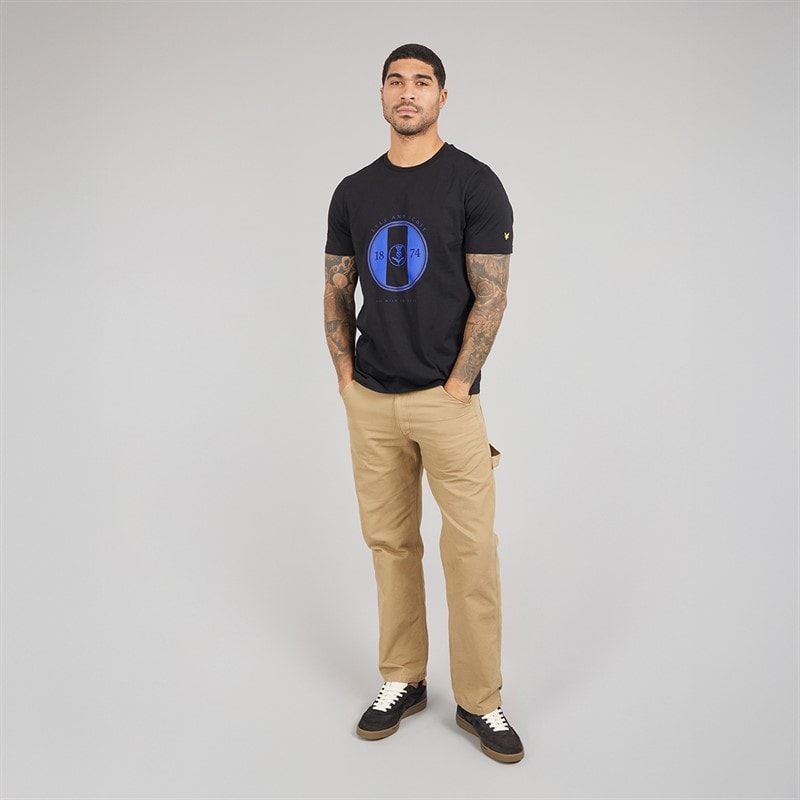 Lyle And Scott Vintage Mens Sporty Thistle Graphic T-Shirt X779 Jet Black/Now Blue - Image 4