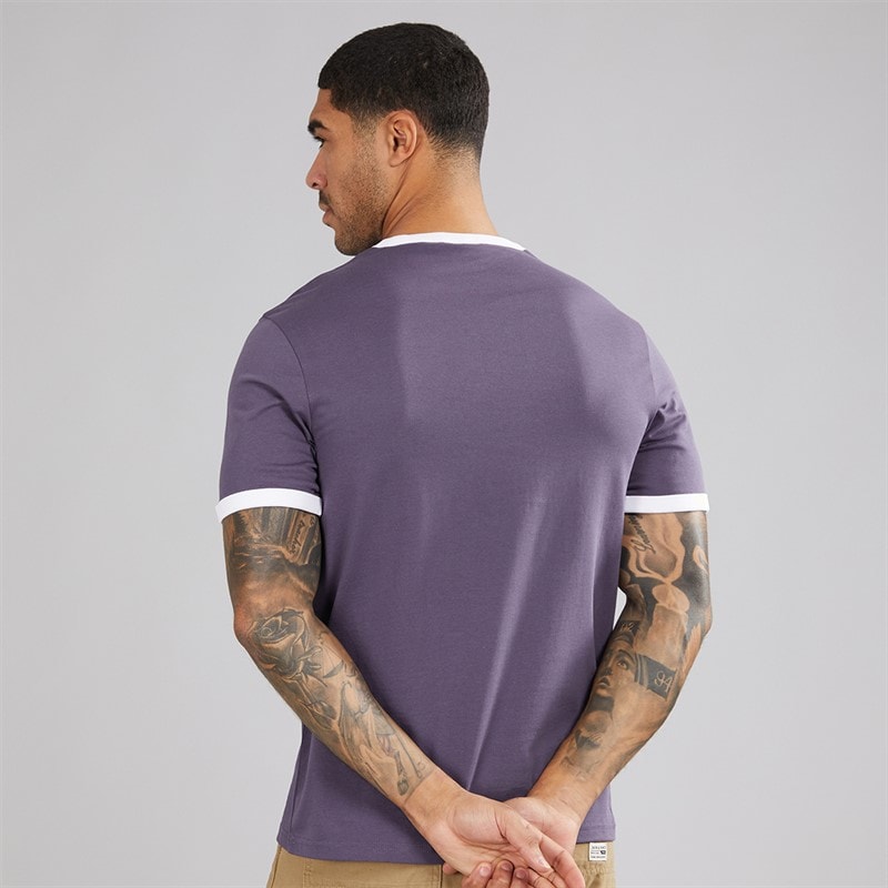 Lyle And Scott Vintage Mens Ringer T-Shirt X944 Graystone/White X944 Graystone/ White - Image 2