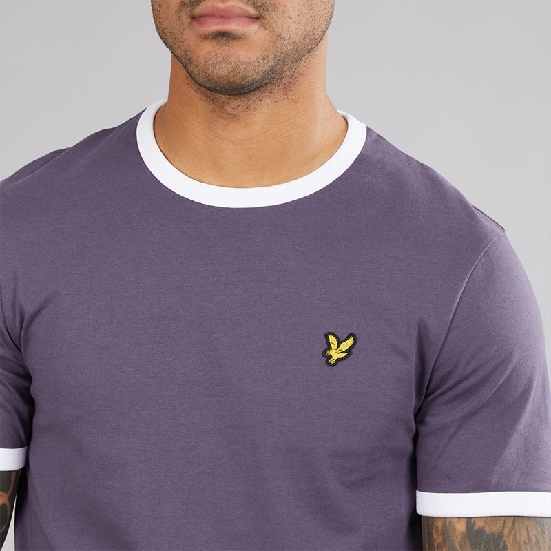Lyle And Scott Vintage Mens Ringer T-Shirt X944 Graystone/White X944 Graystone/ White - Image 3