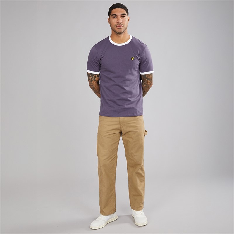 Lyle And Scott Vintage Mens Ringer T-Shirt X944 Graystone/White X944 Graystone/ White - Image 4