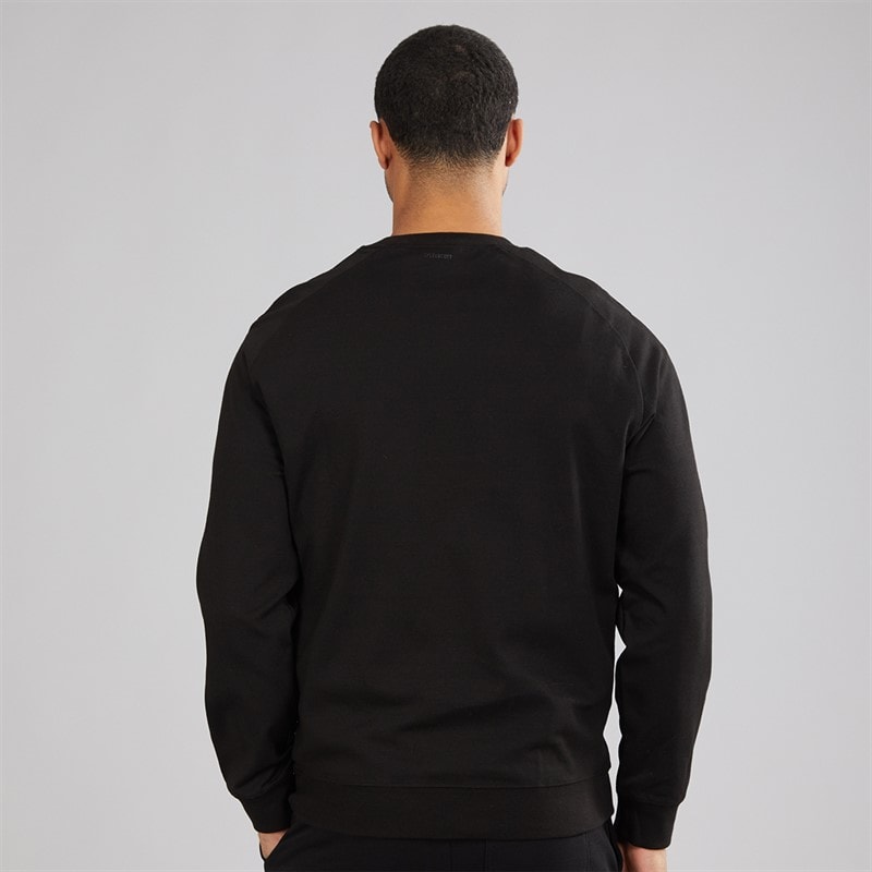 Lyle And Scott Vintage Mens Half Raglan Hybrid Sweatshirt Z865 Jet Black - Image 2