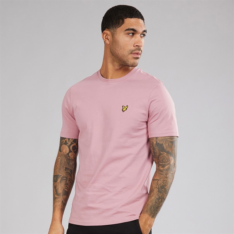 Lyle And Scott Vintage Mens Plain T-Shirt X871 Garden Rose - Image 1