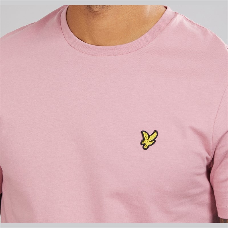 Lyle And Scott Vintage Mens Plain T-Shirt X871 Garden Rose - Image 3