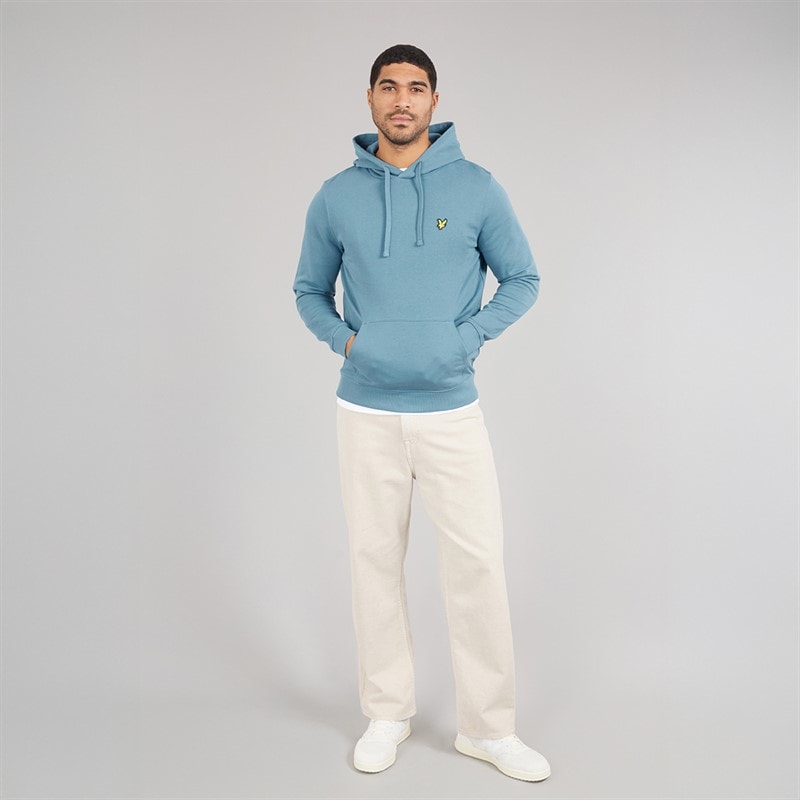 Lyle And Scott Vintage Mens Hoodie X861 Ocean Sky - Image 4
