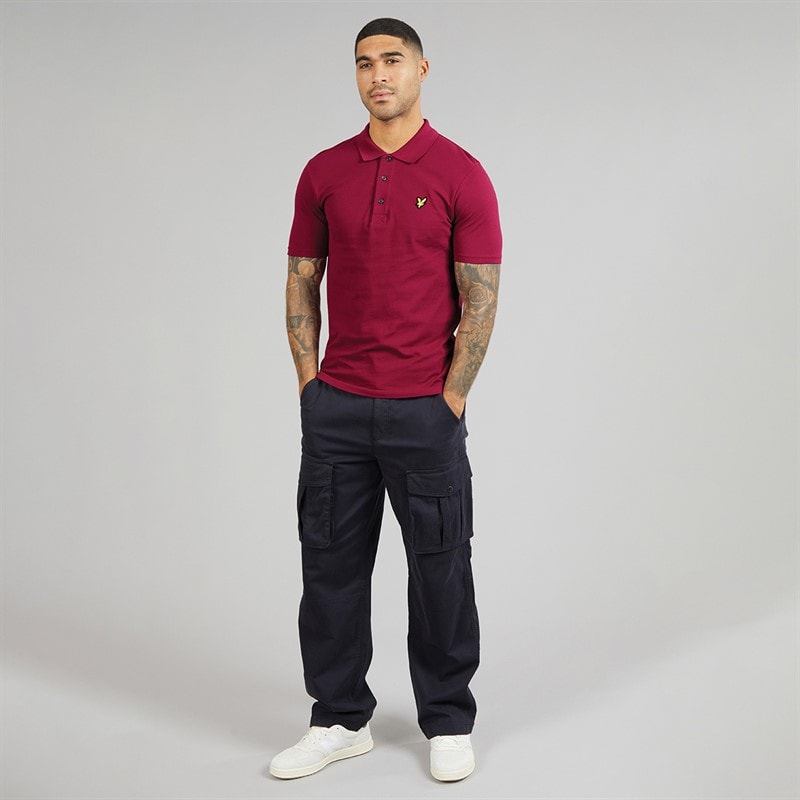 Lyle And Scott Vintage Mens Polo Shirt Rich Burgundy - Image 4
