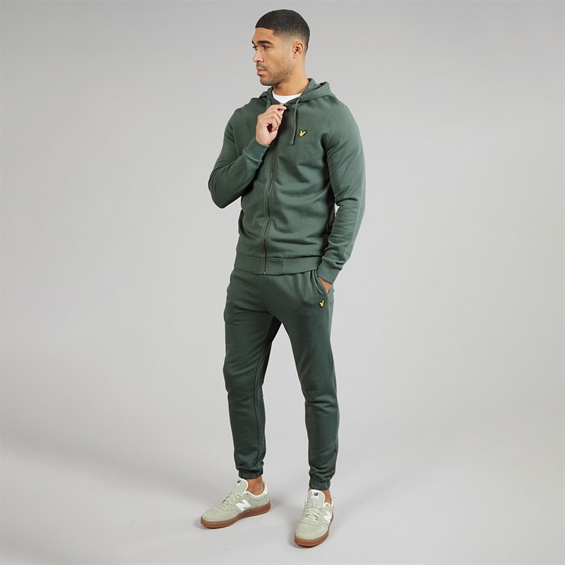 Lyle And Scott Vintage Mens Zip Through Hoodie Green Mercurial - Image 4
