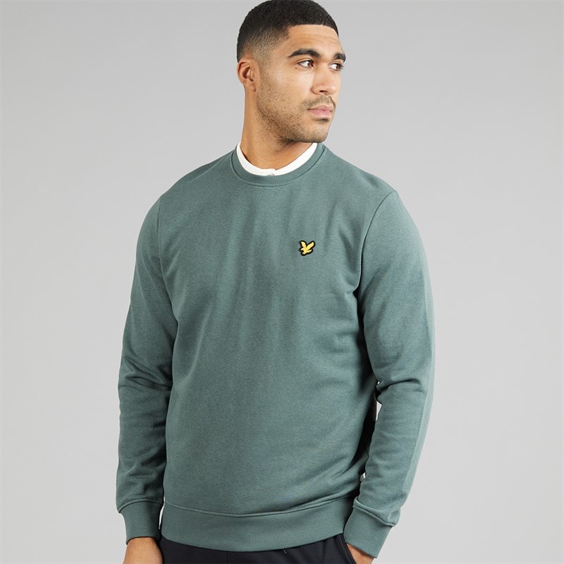 Lyle And Scott Vintage Mens Crew Neck Sweatshirt Green Mercurial