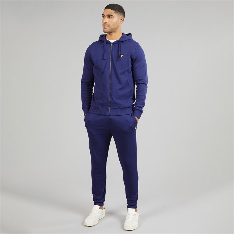 Lyle And Scott Vintage Mens Zip Through Hoodie Deep Indigo - Image 4