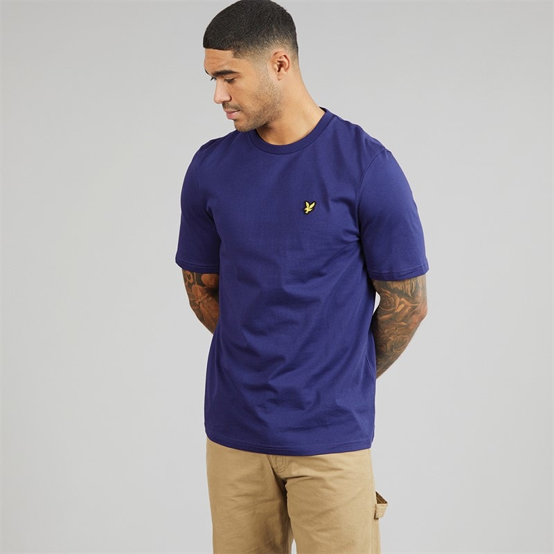 Lyle And Scott Vintage Mens Midweight Cotton T-Shirt Deep Indigo - Image 3
