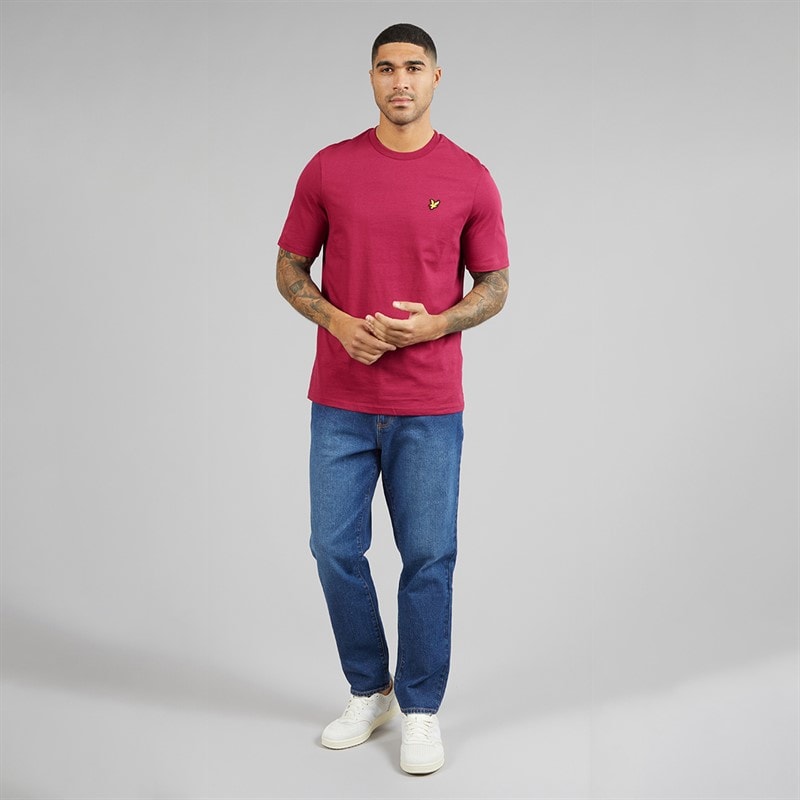Lyle And Scott Vintage Mens Midweight Cotton T-Shirt Rich Burgundy - Image 4