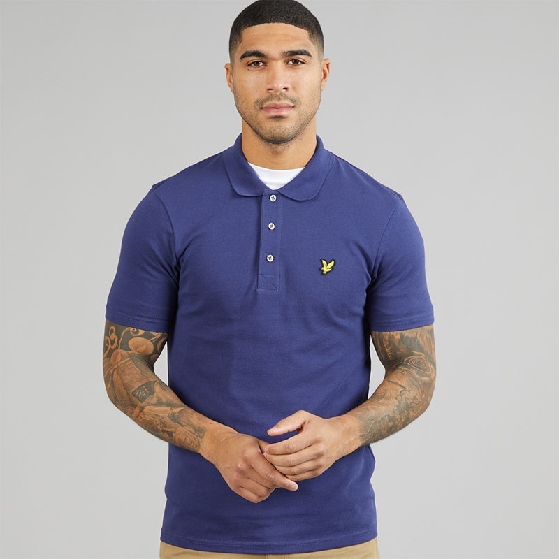 Lyle And Scott Vintage Mens Polo Shirt Deep Indigo - Image 2