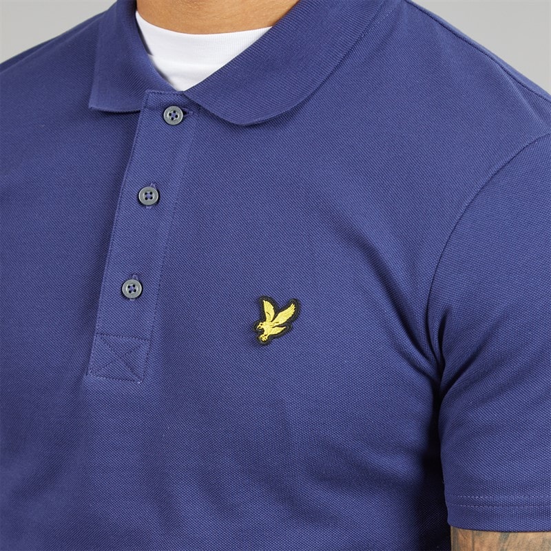 Lyle And Scott Vintage Mens Polo Shirt Deep Indigo - Image 5