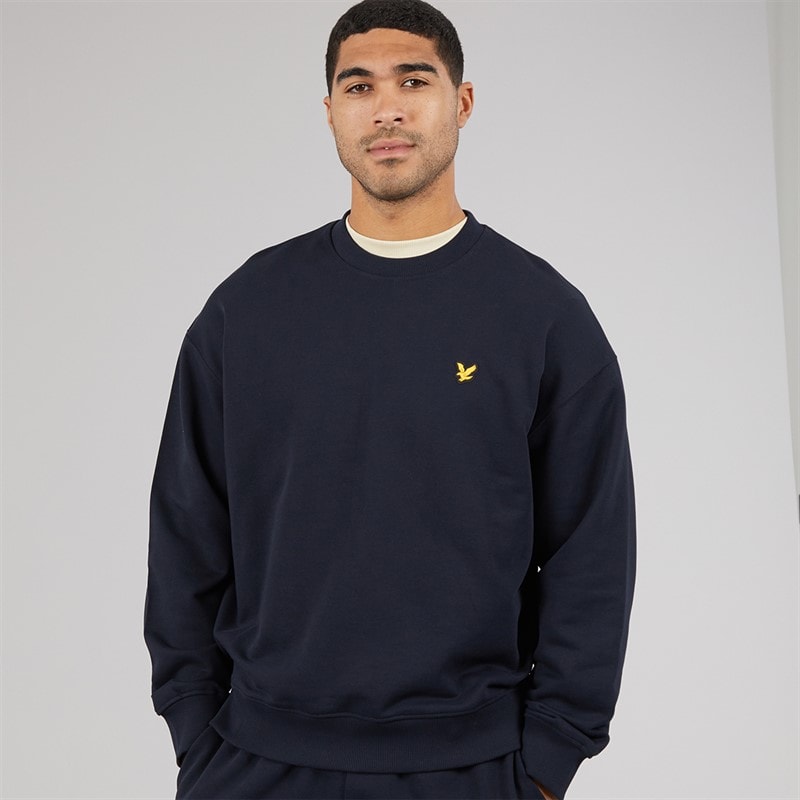 Lyle And Scott Vintage Mens Oversized 1874 Sweatshirt Dark Navy - Image 2