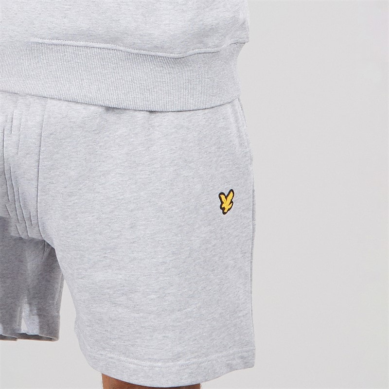 Lyle And Scott Vintage Mens Wide Shorts Light Grey Marl - Image 3