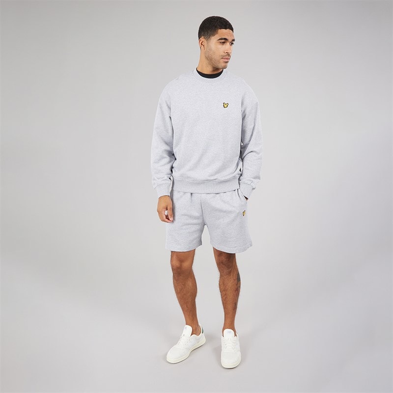 Lyle And Scott Vintage Mens Wide Shorts Light Grey Marl - Image 4