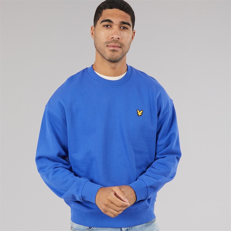 Lyle And Scott Vintage Mens Oversized 1874 Sweatshirt Midnight Blue - Image 2