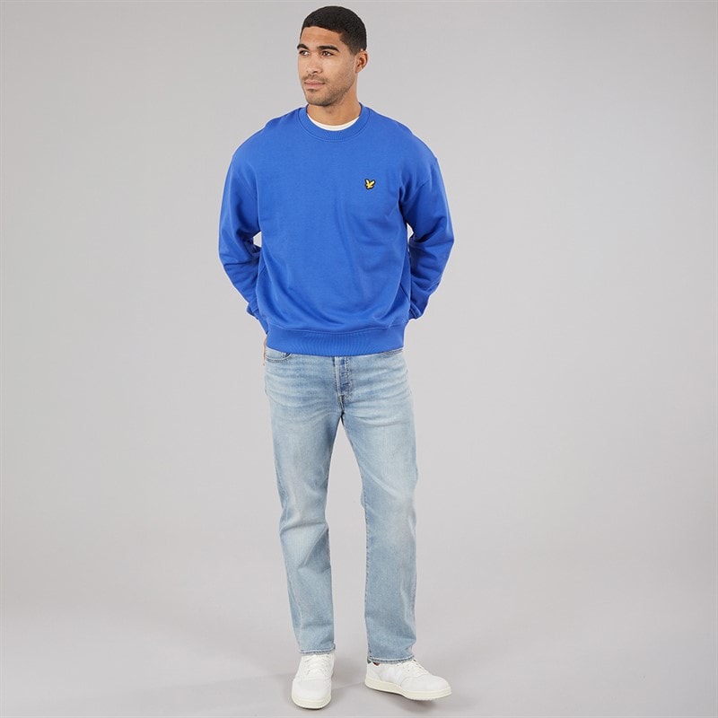 Lyle And Scott Vintage Mens Oversized 1874 Sweatshirt Midnight Blue - Image 4