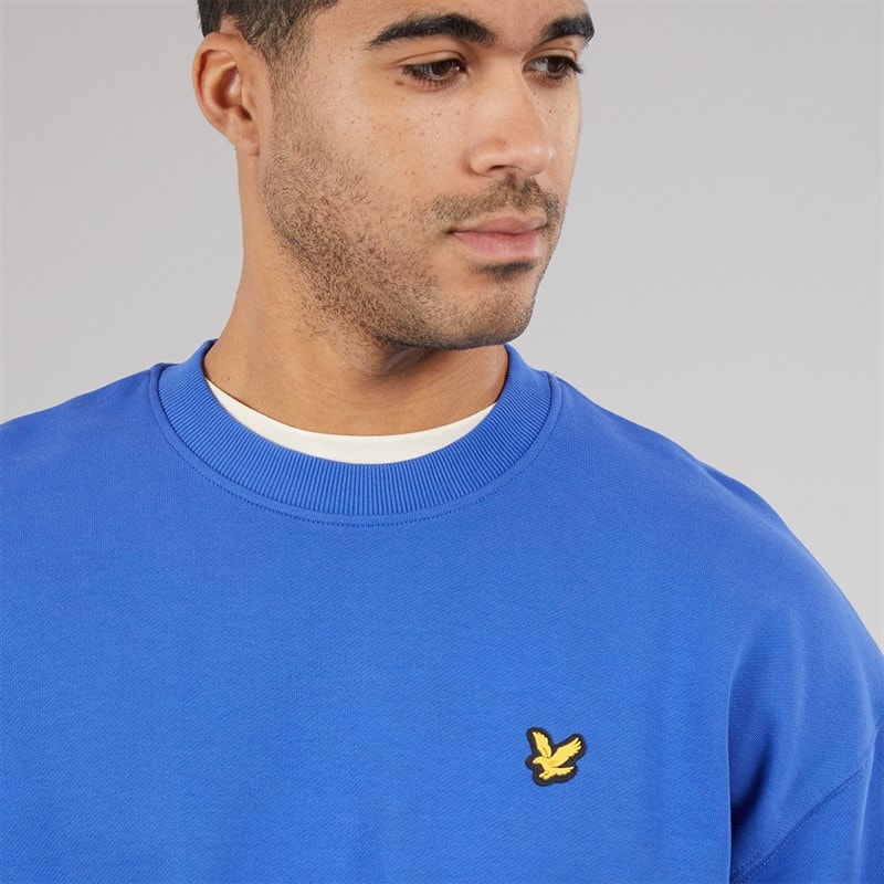 Lyle And Scott Vintage Mens Oversized 1874 Sweatshirt Midnight Blue - Image 5