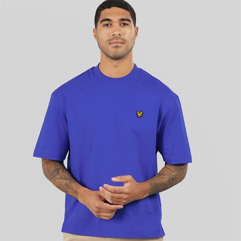 Lyle And Scott Vintage Mens Oversized 1874 T-Shirt Midnight Blue