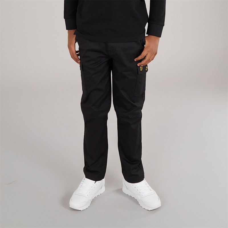 LUKE 1977 Boys Future Cargo Pants Black - Image 1