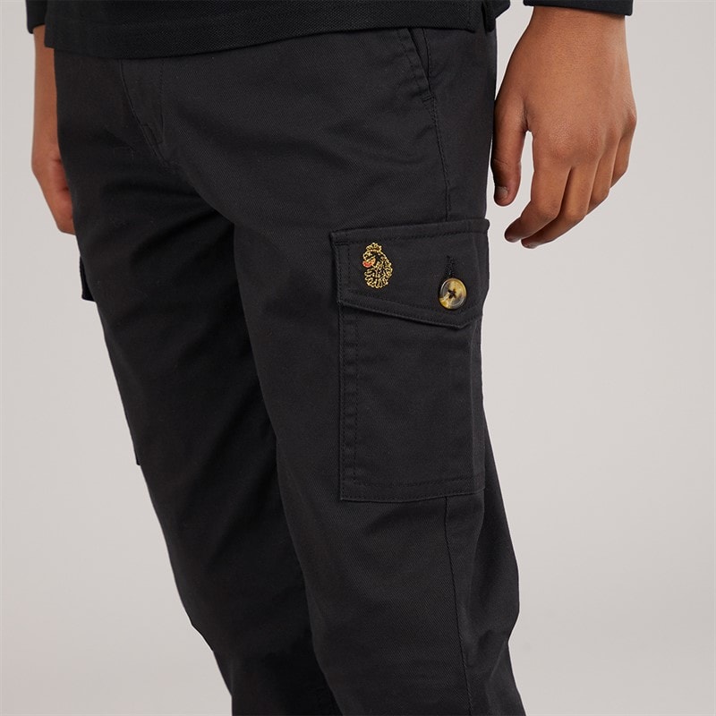 LUKE 1977 Boys Future Cargo Pants Black - Image 3