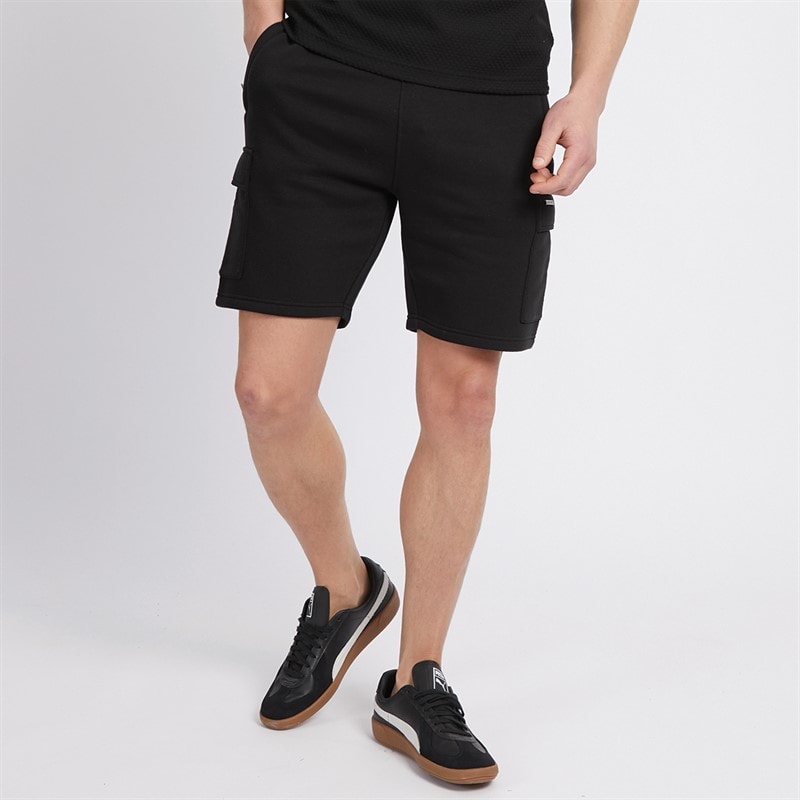 LUKE 1977 Mens Dr Bossa Fleece Shorts Black - Image 1