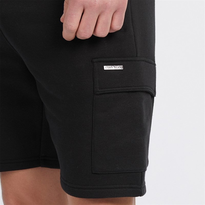 LUKE 1977 Mens Dr Bossa Fleece Shorts Black - Image 3