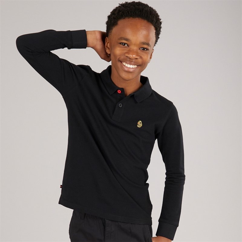 LUKE 1977 Boys Williams 1000 Polo Shirt Black - Image 1