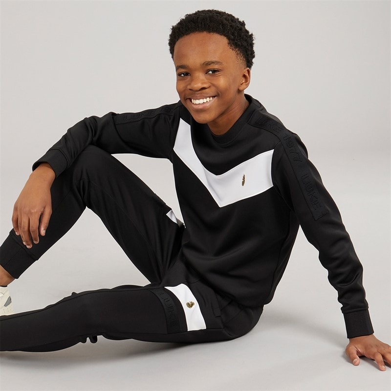 LUKE 1977 Boys Casa Tracksuit Black/White