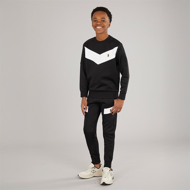 LUKE 1977 Boys Casa Tracksuit Black/White - Image 3