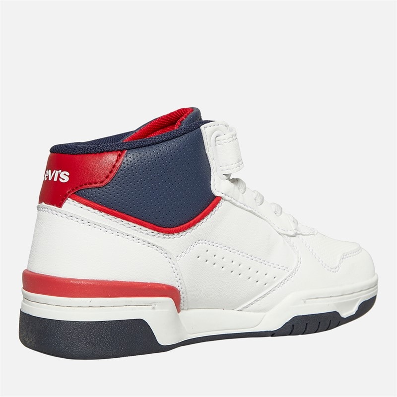 Levi's Kids Dereck Hi-Top Sneakers White Navy Red 0218 - Image 5