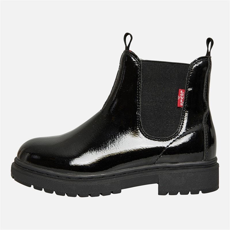 Levi's Junior Girls Oliver Boots Black Shiny 2459