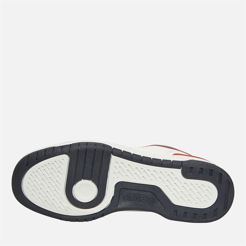Levi's Junior Dereck Hi-Top Sneakers White Navy Red 0218 - Image 3