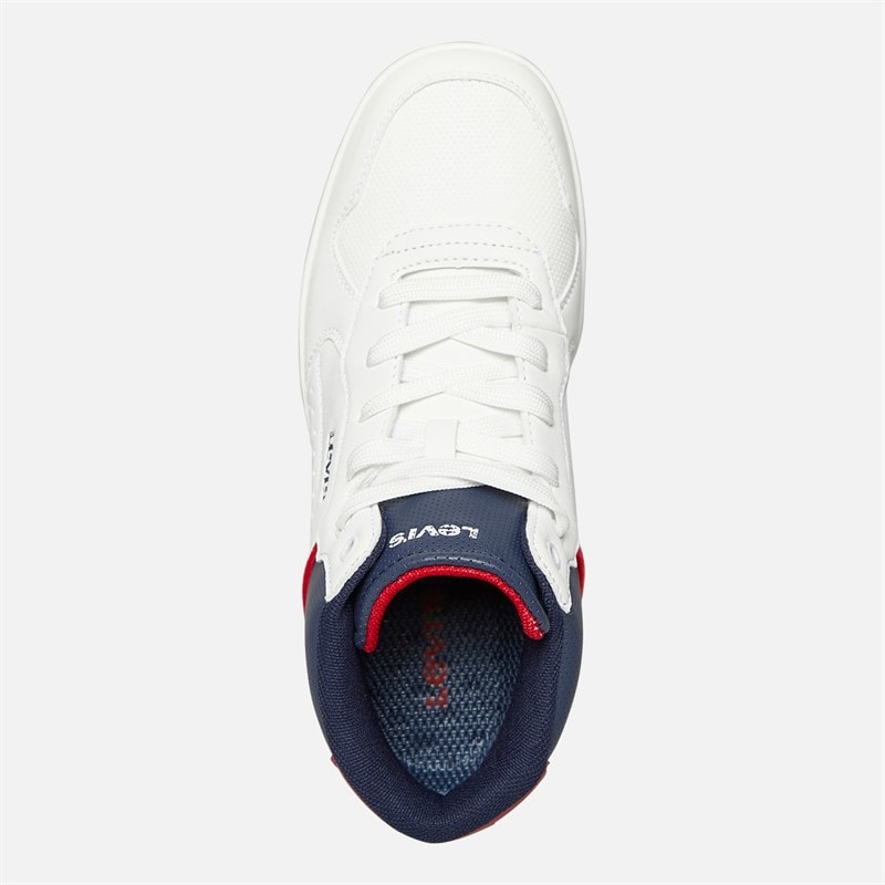Levi's Junior Dereck Hi-Top Sneakers White Navy Red 0218 - Image 5