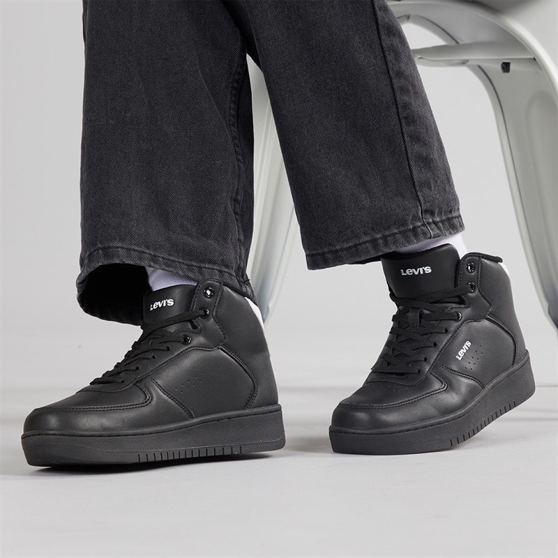 Levi's Junior New Union Hi-Top Sneakers Black White 0008 - Image 1