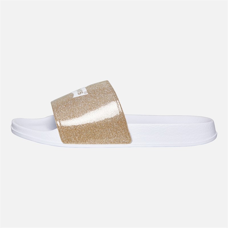 Levi's Junior Girls Pool Sliders Gold Glitter 3923 - Image 2