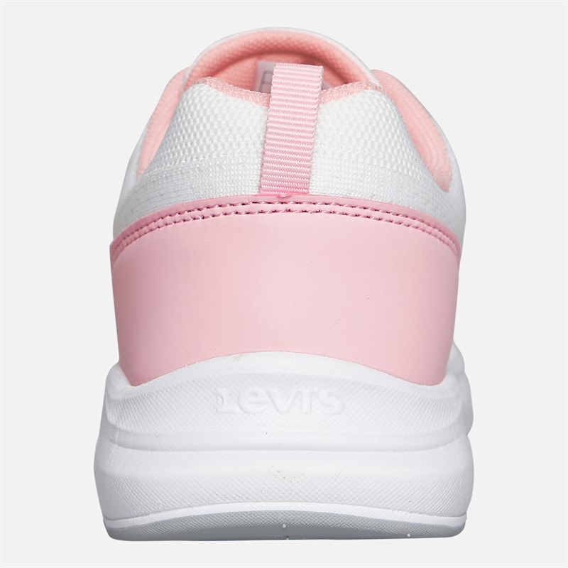 Levi's Junior Girls Hudson Sneakers White/Rose 2900 White Rose 2900 - Image 3