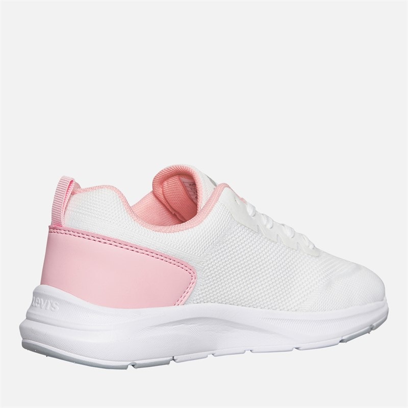 Levi's Junior Girls Hudson Sneakers White/Rose 2900 White Rose 2900 - Image 5