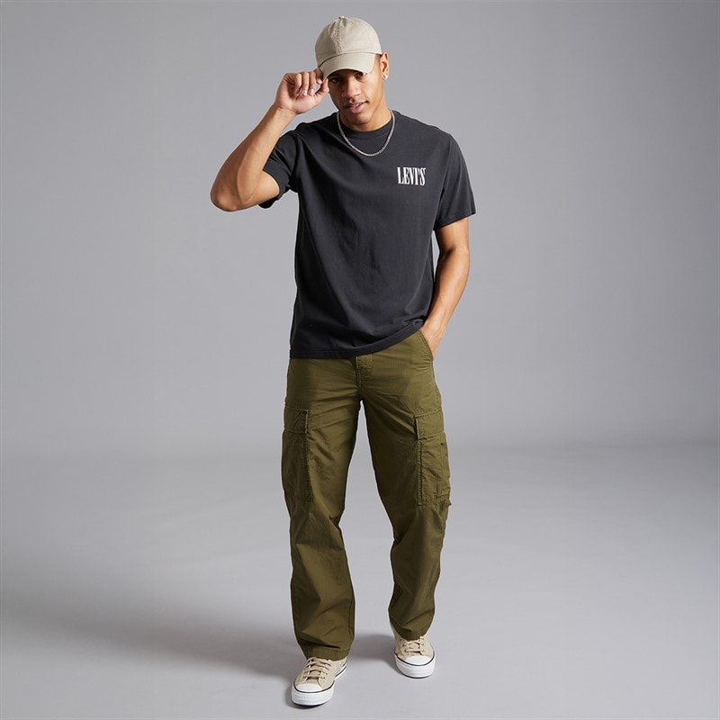 Levi's Mens Straight Cargo Pants Dark Olive - Image 4