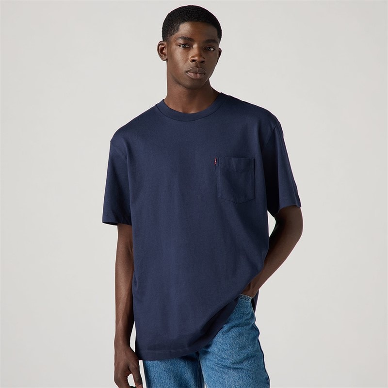 Levi's Mens The HW Pocket T-Shirt Navy Blazer